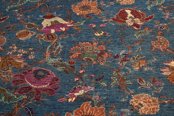 Orientmattor floral oriental handknuten Ziegler/Kazak rug, 265x184 cm, detailed floral pattern on woven textile surface.