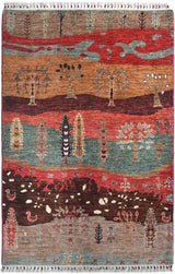 Handwoven Garden Oriental Ziegler/Kazak rug by Orientmattor, 183x122 cm, featuring intricate traditional patterns.