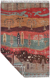 Handwoven Oriental Ziegler/Kazak rug by Orientmattor, Garden design, 183 x 122 cm, detailed traditional pattern.