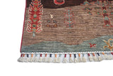 Handwoven Oriental Ziegler/Kazak rug by Orientmattor, garden-themed with intricate patterns, measuring 183 x 122 cm.