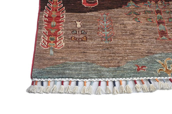 Handwoven Oriental Ziegler/Kazak rug by Orientmattor, garden-themed with intricate patterns, measuring 183 x 122 cm.