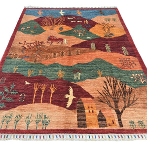 Handknuten oriental garden rug, Ziegler/Kazak style, 205x151 cm, with intricate patterns and rich colors by Orientmattor.