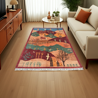 Orientmattor handwoven Ziegler/Kazak garden rug, 205x151 cm, featuring traditional Oriental patterns and vibrant colors.