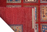 Handwoven Ghazni Oriental rug by Orientmattor, Ziegler/Kazak style, 210 x 160 cm with detailed geometric patterns.