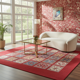 Handwoven Ghazni Oriental rug by Orientmattor, Ziegler/Kazak style, 210x160 cm with intricate traditional patterns.