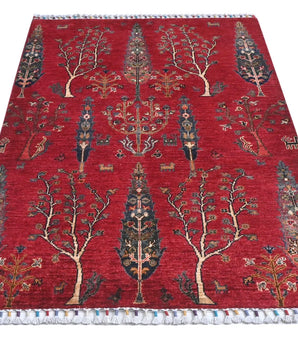 Handknuten matta Gran Oriental Ziegler/Kazak style, 144 x 103 cm, with intricate pattern and rich colors, by Orientmattor.