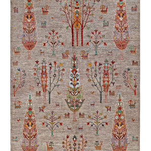 Handwoven Oriental Ziegler/Kazak rug by Orientmattor, 242x172 cm, detailed geometric patterns and rich colors.