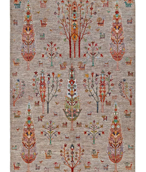 Handwoven Oriental Ziegler/Kazak rug by Orientmattor, 242x172 cm, detailed geometric patterns and rich colors.