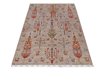 Handwoven Ziegler/Kazak Oriental rug by Orientmattor, 242 x 172 cm, showcasing intricate geometric patterns in warm tones.