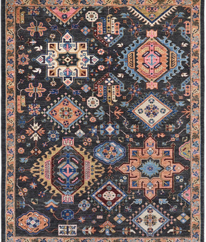 Handwoven Kazak Oriental rug by Orientmattor, Ziegler/Kazak style, 196 x 148 cm, detailed geometric patterns.