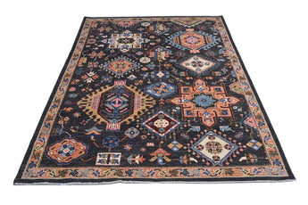 Handwoven Ziegler/Kazak Oriental rug by Orientmattor, 196x148 cm, featuring intricate traditional patterns and rich colors.
