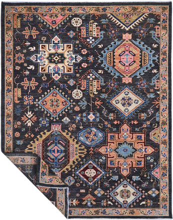 Handknuten Kazak Oriental rug from Orientmattor, Ziegler/Kazak style, 196 x 148 cm, detailed geometric patterns in warm colors.