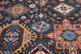 Handwoven Ziegler/Kazak Oriental rug, 196x148 cm, with intricate geometric patterns and rich colors from Orientmattor.
