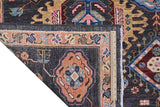 Handwoven Kazak Oriental rug by Orientmattor, Ziegler/Kazak style, 196x148 cm with intricate geometric patterns.