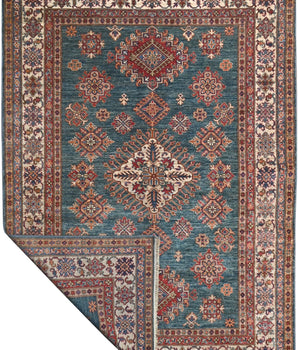 Handwoven Ziegler/Kazak Oriental rug, 246x179 cm, featuring intricate patterns and rich colors in a traditional design.