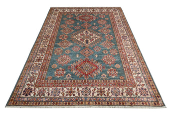 Handwoven Kazak Oriental rug by Orientmattor, Ziegler/Kazak style, 246x179 cm with intricate patterns and rich colors.