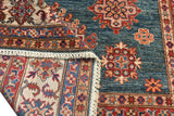 Handknuten Kazak Oriental rug by Orientmattor, Ziegler/Kazak style, 246 x 179 cm, detailed woven pattern and rich colors.