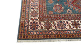 Handwoven Kazak oriental rug by Orientmattor, Ziegler/Kazak style, 246x179 cm, featuring intricate geometric patterns.