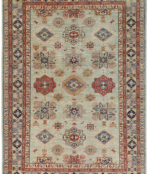 Handknuten Kazak Oriental rug by Orientmattor, Ziegler/Kazak style, 266 x 181 cm, detailed traditional woven pattern.