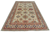 Handknuten oriental Kazak rug by Orientmattor, Ziegler/Kazak style, 266x181 cm, detailed woven pattern in warm tones.