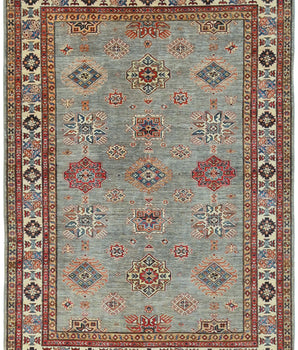 Handknuten Kazak Oriental rug by Orientmattor, Ziegler/Kazak style, 272 x 188 cm, detailed woven geometric patterns.
