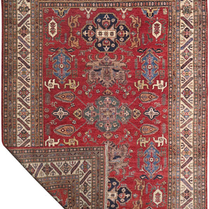 Handknuten Kazak Oriental rug by Orientmattor, Ziegler/Kazak style, 327 x 246 cm, detailed geometric pattern and rich colors.