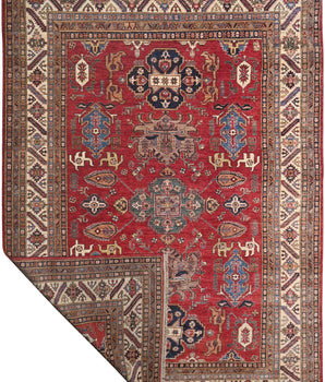Handknuten Kazak Oriental rug by Orientmattor, Ziegler/Kazak style, 327 x 246 cm, detailed geometric pattern and rich colors.