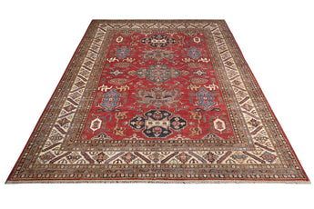 Handknuten Kazak Oriental rug by Orientmattor, Ziegler style, 327x246 cm with intricate patterns in warm tones.