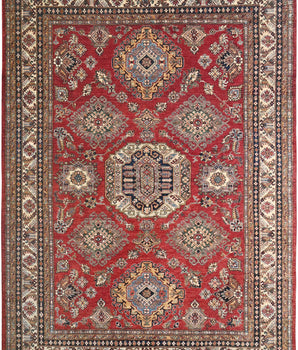 Handwoven Ziegler/Kazak oriental rug, 328x250 cm, with intricate geometric patterns and rich colors from Orientmattor.