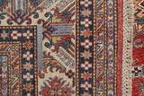 Handwoven Kazak oriental rug by Orientmattor, Ziegler style, 328x250 cm with intricate geometric patterns.