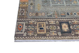 Handwoven Khorjin Oriental rug in Ziegler/Kazak style, 110x77 cm, showcasing intricate patterns and rich colors.