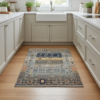 Handwoven Khorjin Ziegler/Kazak rug by Orientmattor, 110x77 cm, featuring traditional oriental patterns and rich textile details.