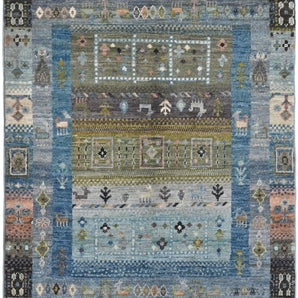Handwoven Khorjin Oriental rug, Ziegler/Kazak style, 121x82 cm by Orientmattor, featuring intricate traditional patterns and rich colors.