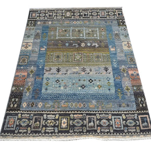 Handwoven Khorjin Oriental rug in Ziegler/Kazak style, 121x82 cm, from Orientmattor, showcasing intricate patterns and rich colors.