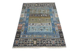 Handwoven Khorjin Oriental rug in Ziegler/Kazak style, 121x82 cm, from Orientmattor, showcasing intricate patterns and rich colors.