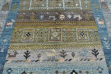 Handwoven Khorjin Oriental rug by Orientmattor, Ziegler/Kazak style, 121x82 cm with intricate patterns and rich colors.