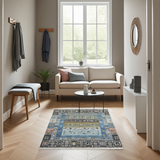 Handwoven Khorjin Oriental rug by Orientmattor, Ziegler/Kazak style, 121x82 cm with intricate patterns and rich colors.