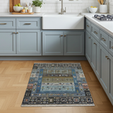 Handwoven Khorjin Oriental rug by Orientmattor, Ziegler/Kazak style, 121x82 cm with intricate traditional patterns.