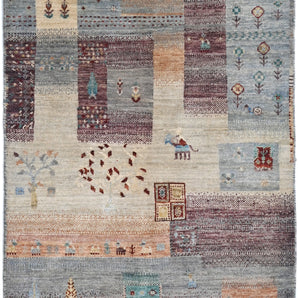 Handknuten Khorjin Oriental rug by Orientmattor, Ziegler/Kazak style, 122x80 cm with intricate patterns and rich colors.