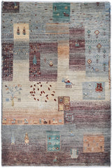Handknuten Khorjin Oriental rug by Orientmattor, Ziegler/Kazak style, 122x80 cm with intricate patterns and rich colors.