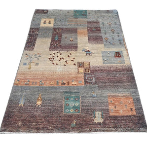 Handwoven Khorjin Oriental rug in Ziegler/Kazak style, 122x80 cm, featuring intricate patterns and rich colors by Orientmattor.