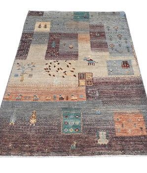 Handwoven Khorjin Oriental rug in Ziegler/Kazak style, 122x80 cm, featuring intricate patterns and rich colors by Orientmattor.
