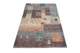 Handwoven Khorjin Oriental rug in Ziegler/Kazak style, 122x80 cm, featuring intricate patterns and rich colors by Orientmattor.