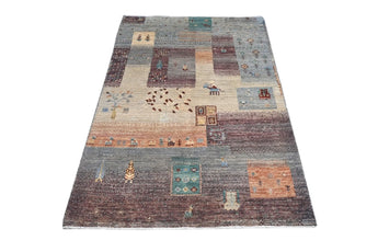 Handwoven Khorjin Oriental rug in Ziegler/Kazak style, 122x80 cm, featuring intricate patterns and rich colors by Orientmattor.