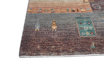Handwoven Khorjin Oriental rug from Orientmattor, Ziegler/Kazak style, 122x80 cm with intricate traditional patterns.