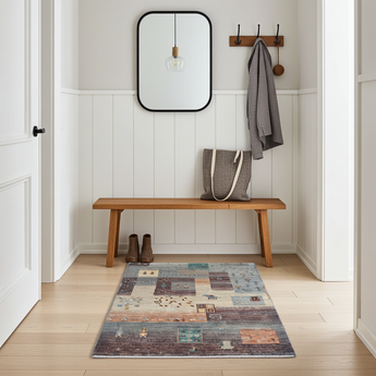 Handknuten Khorjin Oriental rug by Orientmattor, Ziegler/Kazak style, 122x80 cm with intricate patterns and rich colors.