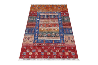 Handwoven Khorjin Oriental rug by Orientmattor, Ziegler/Kazak style, 154x98 cm, showcasing intricate traditional patterns.