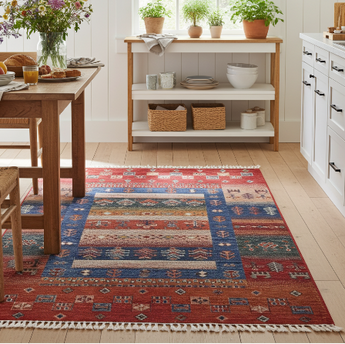 Handknuten Khorjin Oriental rug by Orientmattor, Ziegler/Kazak style, 154x98 cm with intricate traditional patterns.