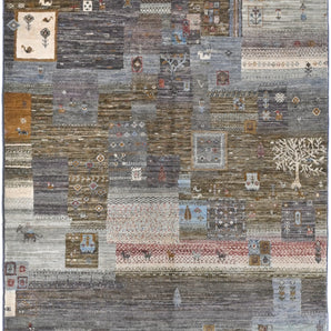 Handwoven Khorjin Oriental rug, Ziegler/Kazak style, 174x119 cm by Orientmattor with intricate geometric patterns.