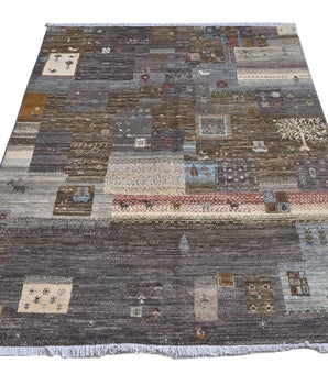 Handwoven Khorjin Oriental rug in Ziegler/Kazak style, 174x119 cm, with intricate patterns and rich colors from Orientmattor.